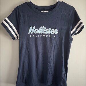 Hollister Dark Blue Tee with White Accents